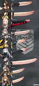 6+futa absurdres artist_name black_hair blue_eyes blue_hair blush brown_hair character_name chart comparison erection eyepatch fingerless_gloves foreskin futanari g11_(girls'_frontline) girls'_frontline gloves green_hair gun hat heterochromia highres hk416_(girls'_frontline) huge_penis kushishekku large_penis long_hair long_image looking_at_viewer m16a1_(girls'_frontline) m4_sopmod_ii_(girls'_frontline) m4a1_(girls'_frontline) multicolored_hair multiple_futa orange_eyes orange_hair penis penis_chart penis_comparison penis_ornament penis_size_comparison penis_size_difference pink_hair red_eyes red_hair ro635_(girls'_frontline) short_hair side_ponytail st_ar-15_(girls'_frontline) testicles twintails ump45_(girls'_frontline) ump9_(girls'_frontline) uncensored veins veiny_penis weapon white_hair yellow_eyes
