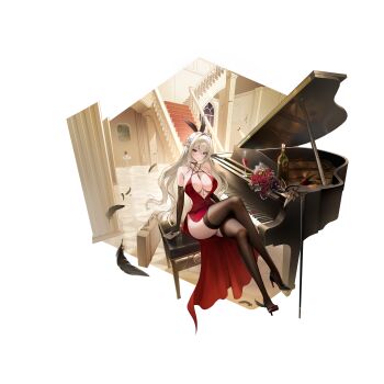 1girl absurdres alcohol artist_request ass black_feathers black_gloves black_thighhighs bottle bouquet breasts briefcase cane chain cleavage collarbone criss-cross_halter crossed_legs cup diamond_(shape) dress drinking_glass elbow_gloves eye_mask feather_hair_ornament feathers flower full_body gloves gold_chain grand_piano hair_between_eyes hair_ornament halter_dress halterneck high_heels highres indoors instrument karasuba_sapphire large_breasts letter long_dress mask official_alternate_costume official_art on_stool petals piano plant poker_fate potted_plant red_carpet red_dress red_flower red_rose red_wine revealing_clothes rose rose_petals sideboob sitting skindentation solo stairs stool table thighhighs thighs transparent_background underboob unworn_eyewear wine wine_bottle wine_glass