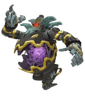 dusknoir floating full_body gen_4_pokemon gifer_art glowing glowing_eye hand_up highres joints looking_at_viewer mecha mecha_focus mechanization nintendo no_humans non-humanoid_robot one-eyed pokemon pokemon_(creature) procreate_(medium) red_eyes robot robot_joints science_fiction simple_background solo white_background wire