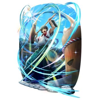 1boy arms_up artist_request aura blue_sky cloud cloudy_sky day food full_body game_cg green_pants iwatani_naofumi japanese_clothes kine legendary_shield_(small_shield)_(tate_no_yuusha_no_nariagari) legendary_shield_(tate_no_yuusha_no_nariagari) legs_apart male_focus mallet mochi mochi_trail mochitsuki mortar_(bowl) official_alternate_costume official_art outdoors pants pinstripe_pants pinstripe_pattern sandals shirt sky solo sparkle standing sun sunlight tate_no_yuusha_no_nariagari tate_no_yuusha_no_nariagari_rerise white_shirt zouri