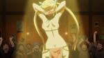 1girl 6+boys alternate_hairstyle animated anime_screenshot arabian_clothes armlet ass ass_shake audience backboob barefoot belly_dancer bikini blonde_hair blush bouncing_breasts bracelet breasts brown_eyes butt_crack cleavage dancer dancing fairy_tail fairy_tail:_dragon_cry feet floral_pattern harem_outfit jewelry large_breasts loincloth lucy_heartfilia midriff multiple_boys navel one_eye_closed panties stage swimsuit twintails underboob underwear video wide_hips wink