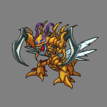 digimon digimon_(creature) digimon_world_3 gamer5020 mantis sharp_teeth snimon sprite_art teeth wings