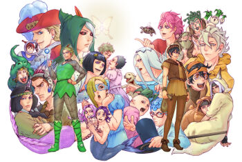 6+boys bruno_bucciarati captain_hook cioccolata coco_jumbo cosplay diavolo dio_brando dog everyone fairy formaggio gelato_(jojo) ghiaccio giorno_giovanna guido_mista highres illuso jean_pierre_polnareff jojo_no_kimyou_na_bouken leone_abbacchio male_focus melone merman monster_boy multiple_boys narancia_ghirga pannacotta_fugo parody pesci peter_pan_(novel) peter_pan_(novel_character) prosciutto_(jojo) risotto_nero secco sorbet_(jojo) squalo sutocking tiziano trish_una vento_aureo vinegar_doppio