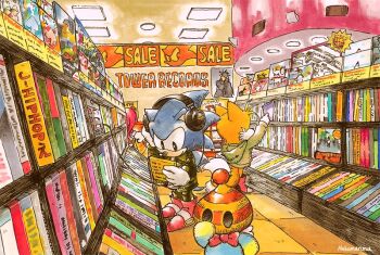 Rule 34 | 3boys, chao (sonic), multiple boys, nekosoul kobo, shop, signature, sonic (series), sonic the hedgehog, tails (sonic)