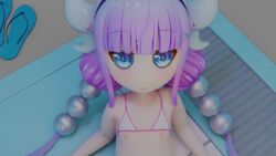 1boy 1girl 3d animated bikini bikini_top_lift bikini_top_only black_hairband blue_eyes blush bottomless clothes_lift dragon_girl dragon_horns eyebrows feet_out_of_frame flat_chest gradient_hair hairband hairdressing hetero highres horns kanna_kamui kobayashi-san_chi_no_maidragon leg_grab loli loli_vr long_hair looking_at_viewer low_twintails multicolored_bikini multicolored_hair navel nipples open_mouth penis pink_bikini pink_hair pov pov_crotch pov_hands purple_hair sex size_difference solo_focus sound stomach_bulge swimsuit tagme twintails two-tone_bikini two-tone_hair uncensored vaginal video white_bikini