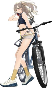 1girl bicycle girls'_frontline girls'_frontline_2:_exilium highres leva_(girls'_frontline_2) official_art short_shorts shorts simple_background tagme ump45_(girls'_frontline) white_background