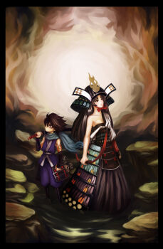 Rule 34 | absurdres, armor, cave, height difference, highres, iyokamioto, kisuke, oboro muramasa, torahime