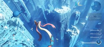 1girl absurdres asteroid_ill bubble building commentary_request diving_helmet dragonite fake_screenshot from_above gen_1_pokemon gen_2_pokemon gen_3_pokemon helmet highres milotic minimap nintendo octillery pokemon pokemon_(creature) pokemon_focus remoraid ruins scenery sharpedo skyscraper submerged tentacruel underwater user_interface wailmer water wide_shot