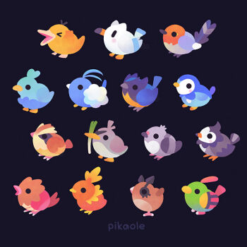 &gt;_&lt; ._. animal_focus arms_up artist_name bird black_background chibi closed_eyes ducklett farfetch&#039;d fletchling food full_body gen_1_pokemon gen_2_pokemon gen_3_pokemon gen_4_pokemon gen_5_pokemon gen_6_pokemon gen_8_pokemon holding holding_food holding_spring_onion holding_vegetable hoothoot mouth_hold natu nintendo no_humans open_mouth pidgey pidove pikaole piplup pokemon pokemon_(creature) pokemon_focus psyduck rookidee simple_background spearow spring_onion starly swablu torchic vegetable wingull