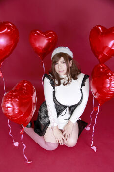 1girl asian breasts brown_hair chouzuki_maryou highres large_breasts photo_(medium) plump solo