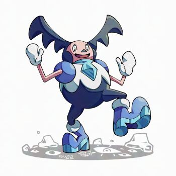 Rule 34 | 1boy, blue shoes, clown, galarian form, galarian mr. mime, gen 8 pokemon, gloves, looking at viewer, mistray-art, nintendo, numbered, open mouth, pokemon, pokemon (creature), shoes, signature, simple background, solo, white background, white gloves