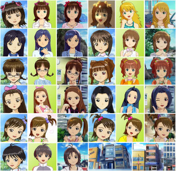 &gt;:o 10s 3d 6+girls :d :o ;d ahoge akizuki_ritsuko alternate_hairstyle amami_haruka antenna_hair aqua_eyes bare_shoulders beach black_hair blonde_hair blue_hair bookshelf bow braid breasts brown_eyes brown_hair building buttons calendar_(object) clenched_hands cloud collared_shirt comparison day everyone futami_ami futami_mami glasses green_eyes hagiwara_yukiho hair_bobbles hair_bow hair_ornament hair_ribbon hairband hand_on_own_chest head_tilt home_haruka hood hoodie hoshii_miki idolmaster idolmaster_(classic) idolmaster_2 index_finger_raised indoors jacket kikuchi_makoto kisaragi_chihaya light_smile long_hair looking_at_viewer minase_iori miura_azusa multiple_girls multiple_views one_eye_closed open_mouth outdoors own_hands_together playstation_home ponytail portrait red_eyes red_hair ribbed_sweater ribbon rock scrunchie shirt short_hair short_twintails siblings side_ponytail sisters sky sleeveless sleeveless_turtleneck small_breasts smile stuffed_animal stuffed_rabbit stuffed_toy sweater swept_bangs takatsuki_yayoi tomboy track_jacket tree turtleneck twin_braids twins twintails v-shaped_eyebrows water wavy_hair