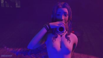 3d absurdres aerith_gainsborough dildo final_fantasy final_fantasy_vii highres masturbation plug sex_toy