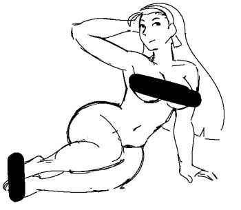 1girl black_eyes breasts curvy feet female_focus hairband kagura_chizuru large_breasts long_hair nude pale_skin royalmilk20 the_king_of_fighters thick_thighs thighs vexwarlock wide_hips