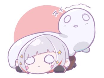 black_gloves black_pantyhose blush_stickers bob_cut brown_dress character_doll closed_mouth commentary_request diagonal_bangs doll dress frown gloves grey_hair hair_ornament hasu_no_sora_school_uniform highres inverted_bob kirisaki_nuko link!_like!_love_live! looking_at_viewer love_live! multicolored_hair nesoberi no_humans o_o open_mouth pantyhose red_hair school_uniform short_hair star_(symbol) star_hair_ornament streaked_hair virtual_youtuber winter_uniform yugiri_tsuzuri