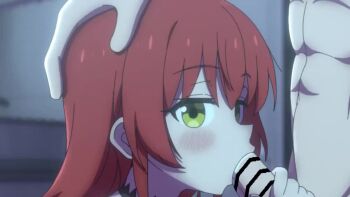 1boy 1girl animated bar_censor blush bocchi_the_rock! censored erection fellatio green_eyes hand_on_another's_head hetero ink_plus inkplus kita_ikuyo long_hair looking_at_viewer looping_animation oral paid_reward_available penis portrait red_hair tagme video