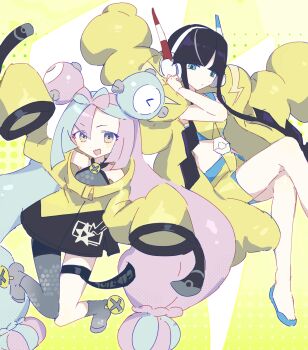 2girls absurdres elesa_(pokemon) highres iono_(pokemon) multicolored_hair multiple_girls pokemon pokemon_bw2 pokemon_sv wusem0108