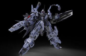 3d beam_cannon beam_gun beam_rifle commentary_request dz_jiong_doujiang energy_gun gundam gundam_side_story:_missing_link highres machinery mecha mecha_focus mobile_suit neo_zeon no_humans realistic red_eyes robot science_fiction shield todesritter weapon