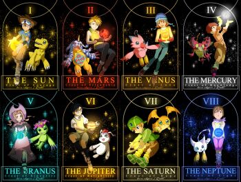 3girls 5boys absurdres agumon bird bug cat child denim digimon digimon_(creature) digimon_adventure gabumon glasses gloves gomamon highres ishida_yamato izumi_koshiro jeans kido_jo multiple_boys multiple_girls open_mouth orange_hair palmon pants patamon petals piyomon rawbit red_gloves tachikawa_mimi tailmon takaishi_takeru takenouchi_sora tentomon wings yagami_hikari yagami_taichi