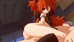 1boy 1girl 3d absurdres animal_ear_hairband animal_ears animated armband ass bear_ear_hairband bear_ears bedroom bottomless completely_nude cowgirl_position ecchiwaffle fake_animal_ears female_focus girl_on_top grey_hair hairband hetero highres indoors koleda_belobog loli looking_back looping_animation no_panties nude penis pubic_hair pussy red_eyes red_hair sex sound spiked_hair straddling twiistedlewds twintails uncensored vaginal video wise_(zenless_zone_zero) zenless_zone_zero