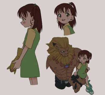 brown_eyes brown_hair digimon digimon_(creature) digimon_tamers hair_ornament hairpin highres katou_juri leomon long_hair ribbon sidetail