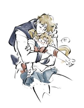 2girls asphyxiation back_bow bishoujo_senshi_sailor_moon blonde_hair blue_bow blue_sailor_collar blue_skirt blush bow hair_ornament highres long_hair mercuri0ff multiple_girls parted_bangs red_bow sailor_collar sailor_moon sailor_uranus short_hair skirt strangling swept_bangs ten'ou_haruka tsukino_usagi twintails