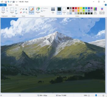 art_program_in_frame christian_young cloud cloudy_sky commentary day landscape microsoft_paint_(medium) microsoft_paint_(software) mountain mountaintop no_humans original outdoors painterly scenery screencap sky snow