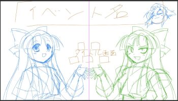 Rule 34 | 3girls, ainu clothes, breasts, dark-skinned female, dark skin, dual persona, fingerless gloves, gloves, hair ribbon, japanese text, medium breasts, monochrome, multiple girls, murasaki nakoruru, nakoruru, open mouth, rera, ribbon, samurai spirits, sketch, smile, snk, tongue, translation request, yukkuri shiteitte ne