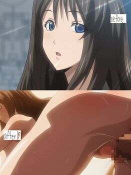 1boy 1girl animated animated_gif anus ass before_and_after black_hair blue_eyes bouncing_breasts breasts doggystyle hetero huge_ass huge_breasts kagurazaka_yui kyonyuu_hitozuma_onna_kyoushi_saimin long_hair looking_back nipples nude open_mouth penis pussy sequential sex sex_from_behind sideboob teacher teacher_and_student thighs third-party_edit