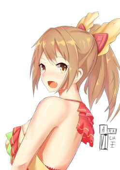 1girl 2018 brown_eyes brown_hair flower_knight_girl highres oncidium_(flower_knight_girl) ponytail rumigawa31