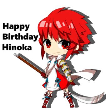 Rule 34 | 1girl, armor, character name, fire emblem, fire emblem fates, happy birthday, hinoka (fire emblem), hio141, holding, holding polearm, holding weapon, japanese armor, japanese clothes, looking at viewer, lowres, naginata, nintendo, polearm, red eyes, red hair, weapon