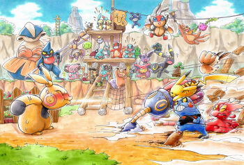 aipom alternate_color bonsly bronzor buizel bulbasaur caterpie charmander cheering chimecho cradily croagunk cubone day diglett ditto drowzee eevee espeon gen_1_pokemon gen_2_pokemon gen_3_pokemon gen_4_pokemon grass gulpin hariyama hoppip ledian ledyba lileep makuhita mawile meditite minun mountain mudkip natu nature nintendo no_humans pachirisu pikachu playing plusle pokemon pokemon_(creature) sableye shiny_pokemon shuckle skitty sky slakoth slugma snubbull squirtle starter_pokemon_trio teddiursa toxicroak umbreon wataametulip wynaut