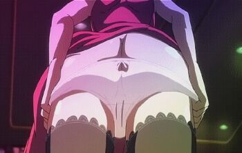 1girl animated animated_gif anus lowres m_ogui:_last_order panties panty_pull thighhighs uncensored underwear undressing