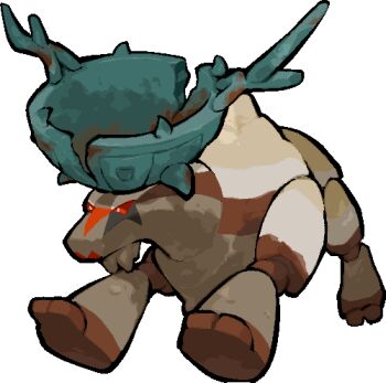 animal_focus commentary_request full_body horns kawaanago lowres nintendo no_humans pokemon pokemon_(creature) pokemon_focus solo ting-lu_(pokemon) transparent_background v-shaped_eyes