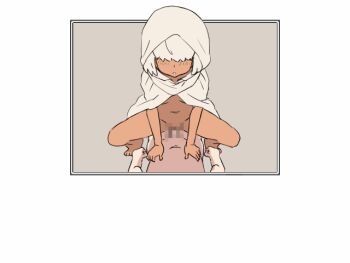 1boy 1girl animated animated_gif blush bottomless breasts censored cowgirl_position dark-skinned_female dark_skin girl_on_top hair_over_eyes hero_and_the_slime_island hetero loli mosaic_censoring outside_border penis pov sex short_hair small_breasts spread_legs straddling thighs vaginal white_hair wolf_rpg_editor