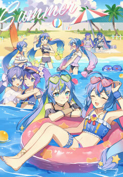 6+girls :3 :d :o :q ;o ^_^ a.i._voice adjusting_eyewear ahoge aqua_hair arm_support arm_up armpits ball bare_arms bare_shoulders barefoot beach beach_mat beach_umbrella beachball bikini bikini_shorts bikini_skirt black_hat black_shorts blonde_hair blue_bikini blue_eyes blue_hair blue_hat blue_nails blue_sky bow bracelet braid closed_eyes closed_mouth cloud collarbone colored_inner_hair commentary_request cooler crossed_arms cumulonimbus_cloud day double-parted_bangs eel_hat eyewear_on_head facial_mark fang fence frilled_bikini frilled_shirt frilled_thigh_strap frills full_body glasses gold_necklace gradient_hair green-framed_eyewear green-tinted_eyewear green_hair hair_between_eyes hair_bow halftone halftone_background hand_on_another&#039;s_shoulder hat heart heart-shaped_eyewear holding huge_ahoge innertube jewelry lightning_bolt_facial_mark lightning_bolt_symbol long_hair looking_at_object looking_at_viewer low-braided_long_hair low-tied_long_hair multicolored_hair multiple_girls multiple_persona nail_polish navel necklace off-shoulder_shirt off_shoulder on_innertube one_eye_closed open_mouth otomachi_una otomachi_una_(spicy) otomachi_una_(sugar) otomachi_una_(sv) otomachi_una_(talkex) otomachi_una_(vocaloid6_spicy) otomachi_una_(vocaloid6_sugar) otomachi_una_(voicepeak) outdoors palm_tree partially_submerged pink-framed_eyewear pink-tinted_eyewear pink_hair playing profile red-framed_eyewear red_bow round_eyewear see-through_clothes see-through_shirt semi-rimless_eyewear shirt short_sleeves short_twintails shorts sideways_glance sitting sky smile star_(symbol) stomach streaked_hair suiso_sn3 sunglasses surfboard swim_ring swimsuit symbol_in_eye synthesizer_v talkex thigh_strap tinted_eyewear toenail_polish toenails tongue tongue_out tree twintails two-tone_hair umbrella unworn_hat unworn_headwear v-shaped_eyebrows v_arms very_long_hair visor_cap vocaloid voicepeak voiceroid wading wariza water white_bikini white_bow white_shirt yokozuwari