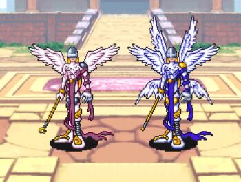 angel angel_boy angemon animated digimon digimon_(creature) mask pidmon staff tagme video wings