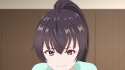 1boy 1girl akinoya animated assertive_female audible_internal_cumshot breasts brown_eyes brown_hair censored cum ejaculation erection good_morning_my_brother_(meme) green_pajamas hetero indoors looking_at_viewer medium_breasts navel nipple_stimulation nipples no_bra open_pajamas oral pajamas penis pov sex sitting sitting_on_person sound stomach suou_yuki tagme tokidoki_bosotto_roshia-go_de_dereru_tonari_no_alya-san video