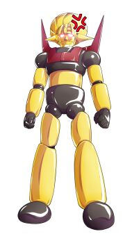 Rule 34 | alphes (style), clenched hands, closed mouth, dairi, full body, glowing, glowing eyes, highres, hisou tensoku, large variant set, legs apart, looking at viewer, mecha, no humans, parody, robot, solo, spikes, standing, style parody, tachi-e, touhou, touhou hisoutensoku, transparent background, variant set, wings