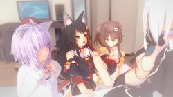 1futa 3d 3girls age_difference aged_down animal_ears animated black_hair breasts brown_eyes brown_hair cat_ears cat_girl clothes commission commissioner_upload cum cum_in_mouth cum_on_body cum_on_tongue dog_ears dog_girl ejaculation erection facial fox_girl futa_with_female futanari hair_ornament handjob highres hololive hololive_gamers inugami_korone koikatsu_(medium) large_penis loli multiple_girls nekomata_okayu nipples ookami_mio open_mouth orange_eyes orgasm penis purple_eyes shirakami_fubuki sitting tagme tail tongue tongue_out video virtual_youtuber wataamage white_hair wolf_ears wolf_girl wolf_tail
