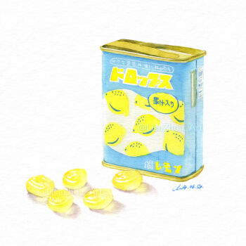 Rule 34 | candy, food, food focus, lisazhou art, no humans, original, painting (medium), sakuma drops, simple background, still life, tin (container), traditional media, watercolor (medium), white background