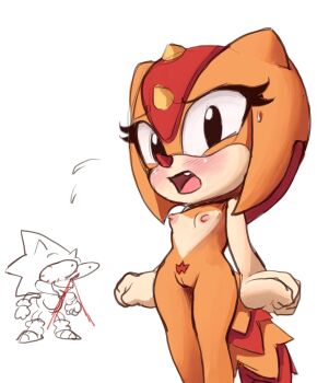 1girl highres loli nipples nude pussy sonic_(series) trip_the_sungazer