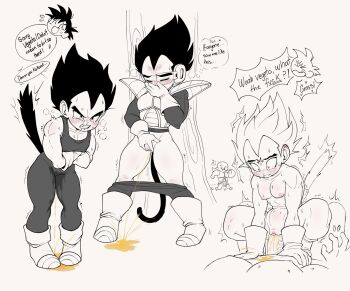 1cuntboy 2boys blush clitoris collarbone completely_nude cowgirl_position crying crying_with_eyes_open cuntboy cuntboy_penetrated cuntboy_with_male dragon_ball dragonball_z english_text full-face_blush highres looking_down majin_vegeta multiple_boys nappa navel nipples niusesabe nude peeing pussy reverse_newhalf_with_male sex sitting sitting_on_person son_goku speech_bubble spread_legs straddling sweat tail tears teeth thighs trembling vaginal vegeta yaoi