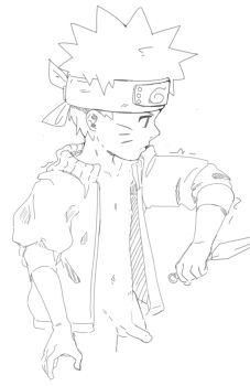 1boy dagger facial_mark forehead_protector highres holding holding_dagger holding_knife holding_weapon jacket male_focus naruto_(series) open_clothes open_jacket penis shota solo toasteroli uzumaki_naruto weapon whisker_markings white_background