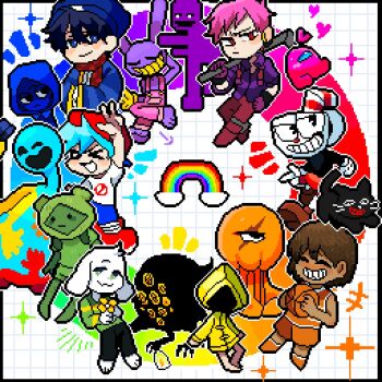 >_< +++ 6+boys 9aaaalt29 :3 :d :| ^_^ among_us animal ankle_boots arm_behind_head arm_up arrow_(symbol) asriel_dreemurr backwards_hat ball bare_arms bare_legs bare_shoulders barefoot baseball_cap basketball_(object) bendy_straw big_bird_(project_moon) black_border black_cat black_eyes black_hair black_mouth black_pants black_sclera black_shirt blue_eyes blue_hair blue_hat blue_pants blue_skin boots border boyfriend_(friday_night_funkin') bright_pupils brown_boots brown_hair cat character_request closed_eyes closed_mouth coat collared_shirt colored_sclera colored_skin colored_teeth commentary copyright_request crewmate_(among_us) crossed_legs crossover cuphead cuphead_(game) dark-skinned_male dark_skin doey_the_doughman dot_nose double-parted_bangs drinking_straw faceless_hood fewer_digits five_nights_at_freddy's flower friday_night_funkin' full_body furry furry_male garten_of_banban gloves goat_boy green_eyes green_shirt grid_background grin hair_behind_ear hair_between_eyes hands_in_opposite_sleeves hat heart highres holding holding_ball holding_flower holding_weapon hood hood_up hooded_coat incredibox jax_(the_amazing_digital_circus) jevin_(sprunki) jiangshi kel_(faraway)_(omori) kel_(omori) kiyo_saiore knees_apart_feet_together little_nightmares long_sleeves looking_at_another multiple_boys multiple_crossover notice_lines object_head omori open_mouth orange_shoes orange_shorts orange_tank_top outline outside_border over_shoulder overalls pants pink_(among_us) pink_hair pink_overalls poppy_playtime project_moon puffy_short_sleeves puffy_sleeves purple_shirt purple_skin rabbit_boy rainbow red_eyes red_hat red_pants red_scarf red_shoes red_shorts scarf shaded_face shirt shoes short_hair short_sleeves shorts simple_background sitting six_(little_nightmares) smile sparkle sprunki standing stinger_flynn striped_clothes striped_shirt symbol-only_commentary tank_top the_amazing_digital_circus two-tone_shirt u_u undertale uneven_eyes utdr_(toby_fox) very_short_hair weapon weapon_over_shoulder white_background white_eyes white_fur white_gloves white_outline white_pupils white_shirt william_afton yellow_coat yellow_flower yellow_gloves yellow_shirt yellow_teeth