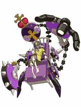 1boy 3d alternate_color arc_system_works bed bedman closed_eyes crown glasses grey_hair guilty_gear guilty_gear_xrd highres nail_(hardware) official_art screw tattoo