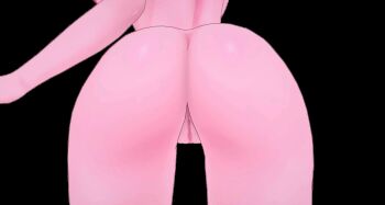 1girl 3d animated animated_gif anus ashido_mina ass ass_focus ass_shake bluecrossovers boku_no_hero_academia breasts colored_skin from_behind highres koikatsu_(medium) medium_breasts nipples nude pink_skin presenting pussy self-upload standing transparent_background uncensored