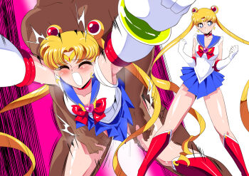1boy 1girl bishoujo_senshi_sailor_moon boots highres instant_loss leotard sailor_moon sex sex_from_behind tsukino_usagi warabimochi