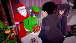1girl 2girls 3boys 3d age_difference ahegao animated ass ass_shake assisted_exposure bare_shoulders beard bed belt black_eyes black_hair bleach blue_eyes blush bouncing_breasts box breast_press breasts breasts_out brown_hair cellphone chain cheating_(relationship) christmas christmas_lights christmas_ornaments christmas_tree cleavage closed_eyes clothed_sex clothes_lift condom cum cum_in_pussy curtains dark-skinned_male dark_skin detached_sleeves doggystyle dress english_text eyeshadow facial_hair fucked_silly garter_belt garter_straps gift gift_box glasses gloves hair_over_one_eye hat hetero holding huge_breasts indoors inoue_orihime japs8005 jewelry koikatsu komi-san_wa_komyushou_desu komi_shouko large_breasts long_hair long_sleeves lying makeup mature_female merry_christmas moaning motherly_netorare multiple_boys multiple_girls netorare new_year night nipples no_panties nude off_shoulder old old_man open_mouth orange_hair penis phone public_indecency pumping purple_eyes purple_hair red_dress red_gloves red_sleeves rolling_eyes sandwiched santa_costume santa_hat sex sex_from_behind short_hair smartphone smile solo_focus sound speech_bubble stealth_sex table tagme thighhighs tongue tongue_out undressing_another video white_hair window
