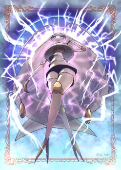 antennae border closed_mouth commentary_request eyelashes full_body gen_7_pokemon kotobukkii_(yt_lvlv) nintendo pheromosa pokemon pokemon_(creature) pokemon_focus solo ultra_beast wormhole